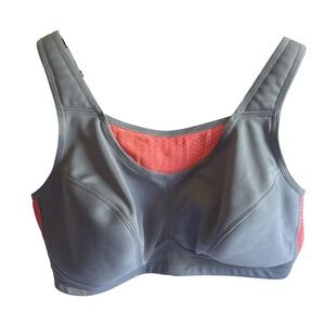 Glamorise Sport Elite Performance SPlus‎ Size 40D 1067 Gray/Coral Preowned